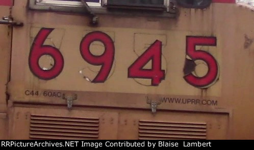 UP 6945 number board